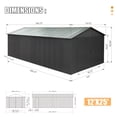 thumbnail image 3 of Miekor Furniture 12x25FT Outdoor Metal Garage Shed, Extra Large Metal Carport with Lockable Double Hinged Doors, Heavy Duty Car Shelter for Car, Truck, Motorcycle and Lawn Equipment, Dark Grey MK9689, 3 of 10