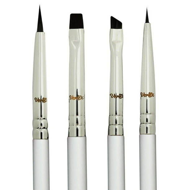 Eyeliner Brush Fine Angled Winged Makeup Brush Set Firm Flat Liquid Gel Liner Brush Small Angle Wing Brushes Set Pencil Point Thin Bristle Precision Perfect Controlled Filling With Eye Stamp Stencil