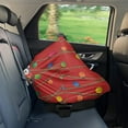 thumbnail image 7 of Renewold Stretchy Baby Car Seat Covers Carseat Canopy Baby Breastfeeding Stroller High Chair Shopping Cart Cover for Girls Boys Christmas Decor, Christmas Penguin Fairy Lights Red, 7 of 7