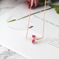 thumbnail image 4 of Gem Stone King 1.33 Ct Pink Created Sapphire White Created Sapphire 18K Rose Gold Plated Silver Necklace, 4 of 4