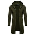 thumbnail image 2 of Baqcunre Hoodies For Men Hooded Trench Fashion Mens Blouse Long Cardigan Solid Jacket Outwear Sleeve Coat Men'S Coats Jackets Sweatshirts For Men Tops For Men Green XL, 2 of 3
