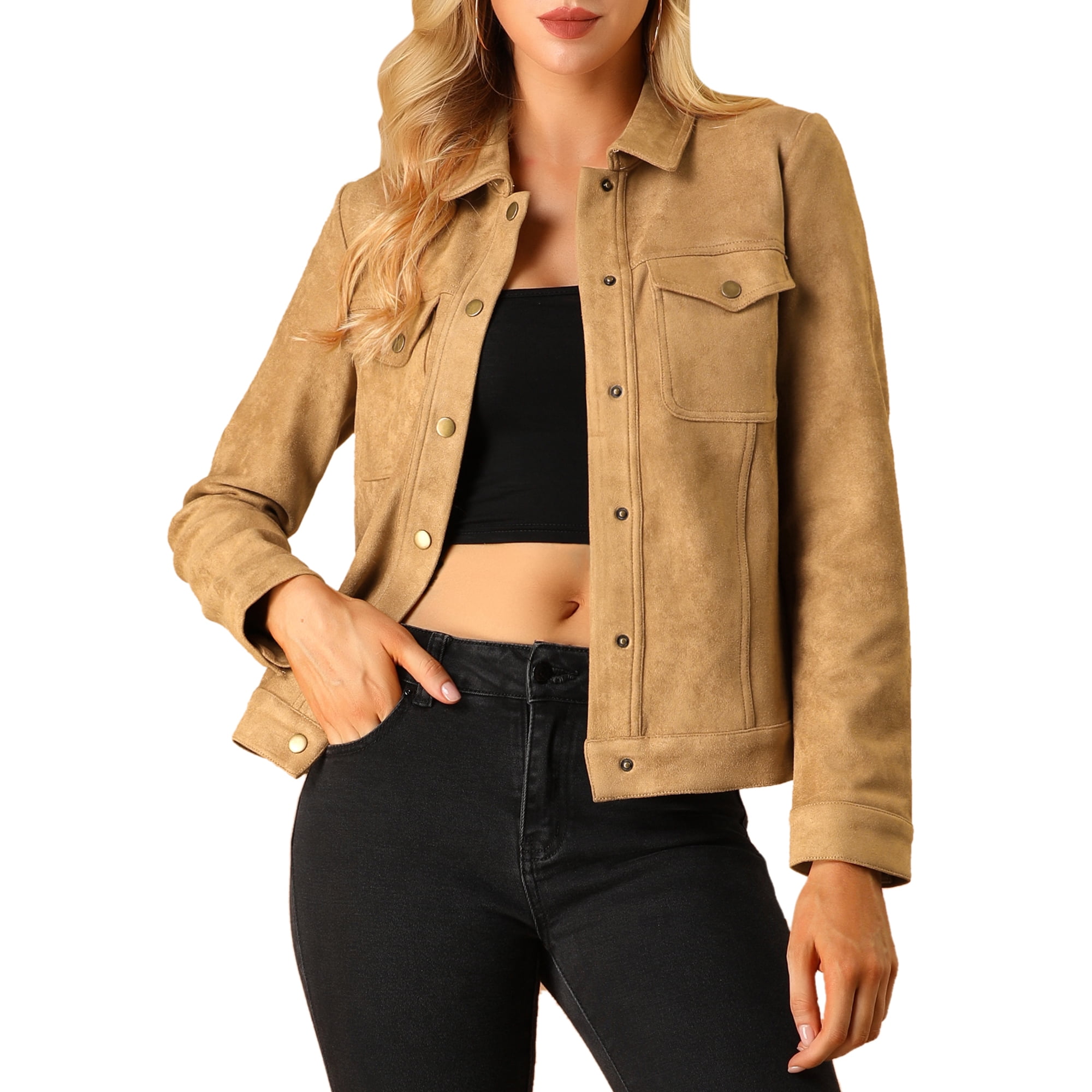 Jacket suede women's hot sale