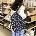 thumbnail image 4 of HUISZJ Bow Print School Backpack, Creative Preppy College Backpack, Middle School Bag for Travel Commute Work (Black), 4 of 9