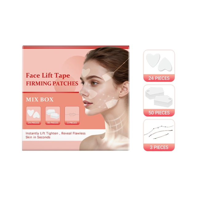 Cintas faciales invisibles para lifting de cuello, para levantar la flacidez al instante, cinta invisible para lifting facial con cordón en forma de V, para reafirmar la piel al instante.