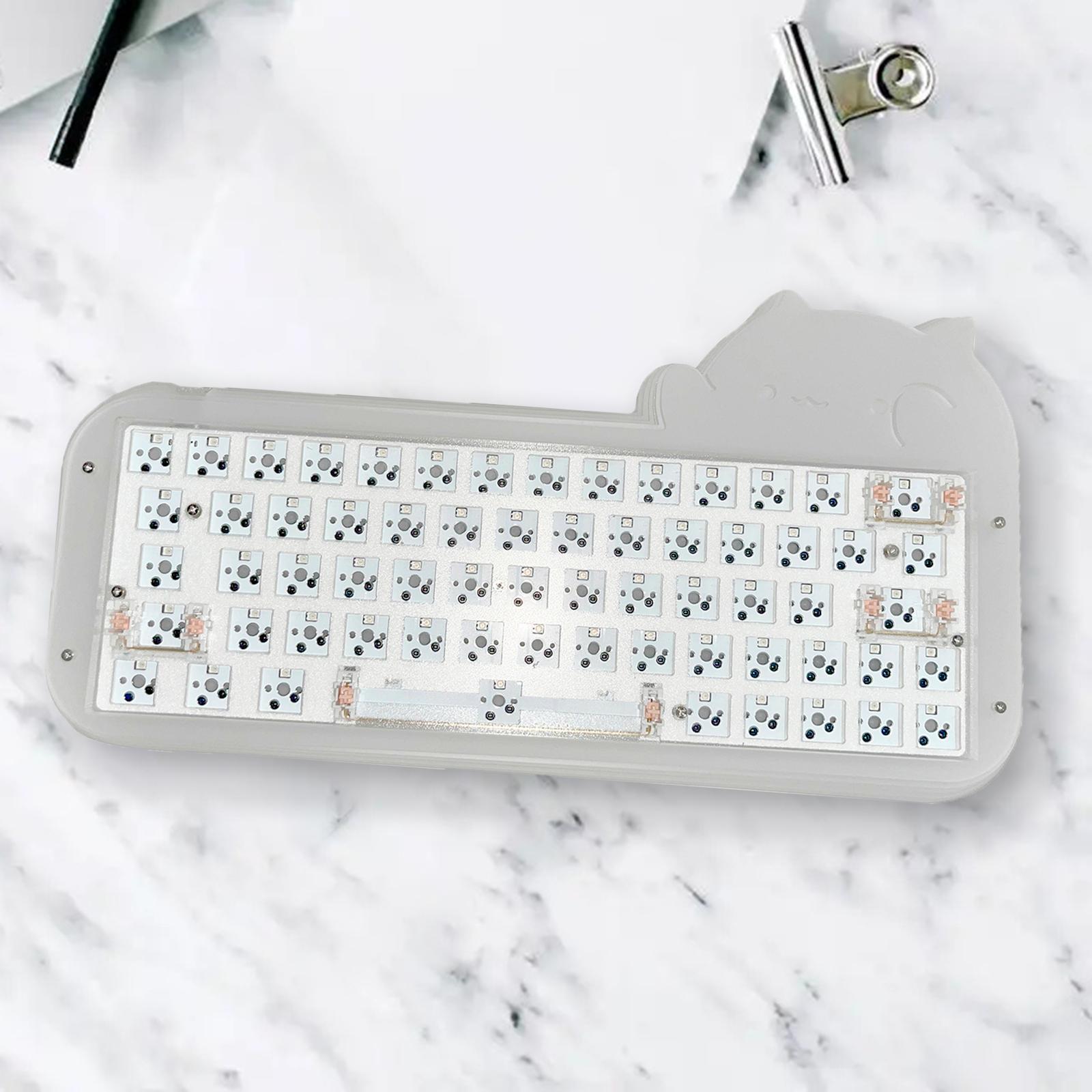 Wzmzjy Mechanical Keyboard DIY Kit Hot Swap Switches Backlit RGB 65% 64 Keys Wired Cute