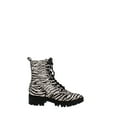 thumbnail image 2 of Dolce Vita Womens Gregor Calf Hair Mid Calf Lace-Up Boot B/W 8.5 Medium (B,M), 2 of 8