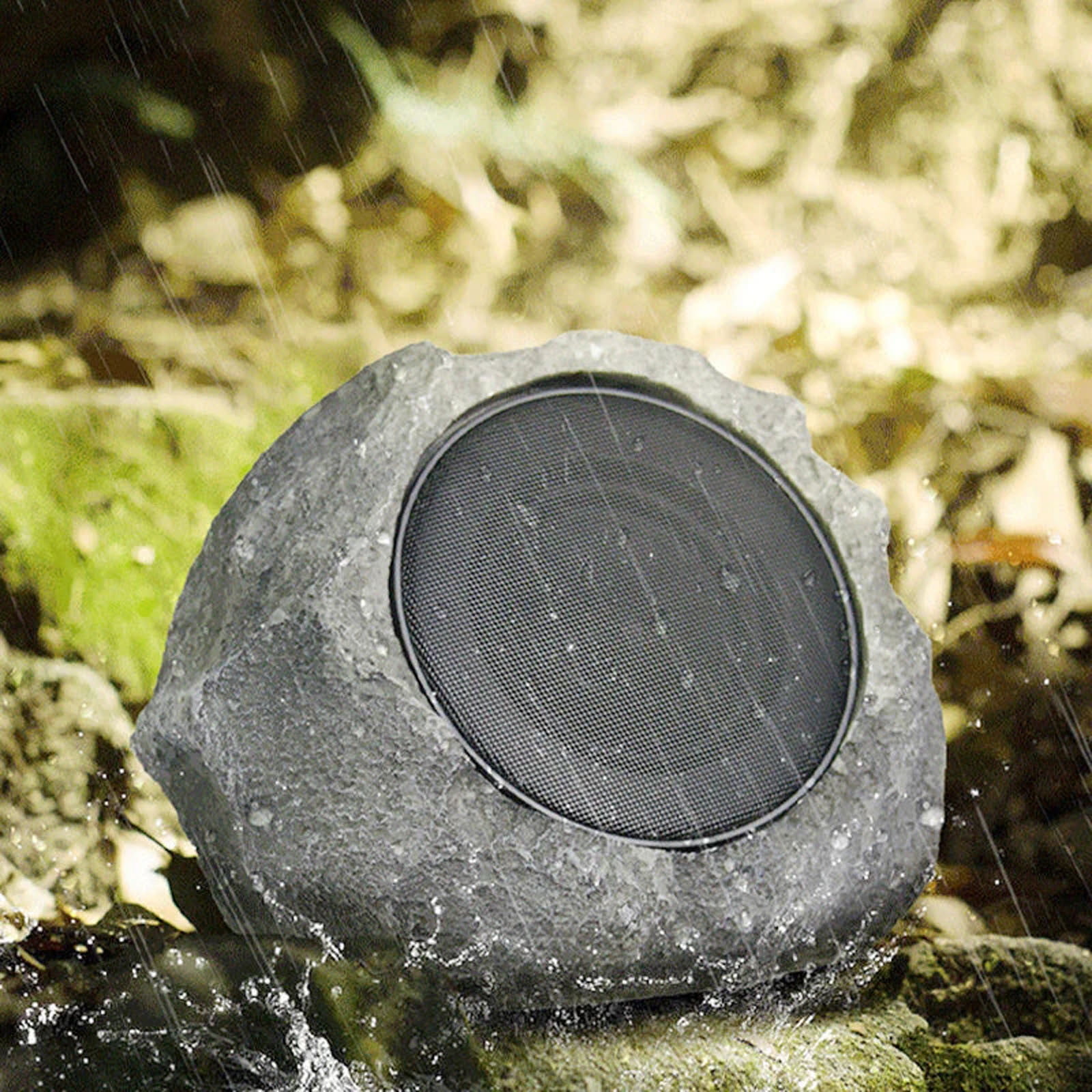 Apmemiss Clearance Rock Speakers Outdoor Waterproof Solar-Powered Wireless Bluetooth Outdoor Rock Speaker with USB Connect Rechargeable Battery for Pool Patio Deck Garden and Home