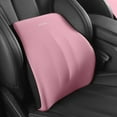 thumbnail image 6 of Car Lumbar Support Pillow - Memory Foam Back & Neck Cushion - 17.71x16.92x3.93 Inches - Breathable Cotton Cover - Gray Orange Pink - Travel & Home Use, 6 of 8