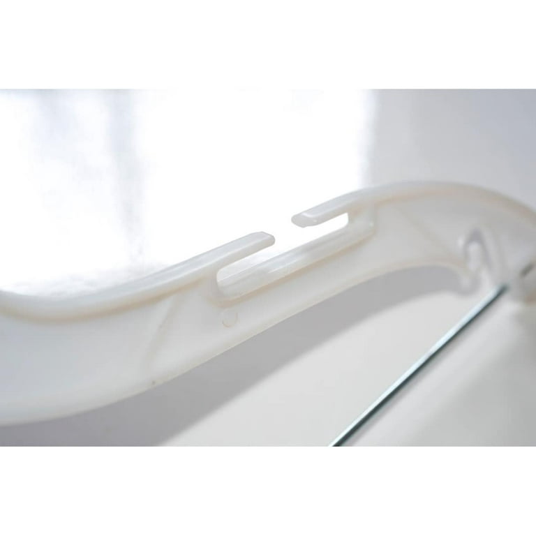 17 White Plastic Medium-Weight Shirt Hanger with Chrome Hook