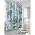 thumbnail image 3 of Fsddascl Green Blue Botanical Shower Curtain Set - Extra Long 72" x 96" Washable Bathtub Curtain with 12 Hooks, Watercolor Vintage Leaves Waterproof Fabric Stall Shower Curtains for Bathroom/Bathtub, 3 of 6