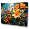 thumbnail image 2 of Designart "Tropical Tangle Orange Blue painting IV" Abstract Collages Canvas Art Print, 2 of 5
