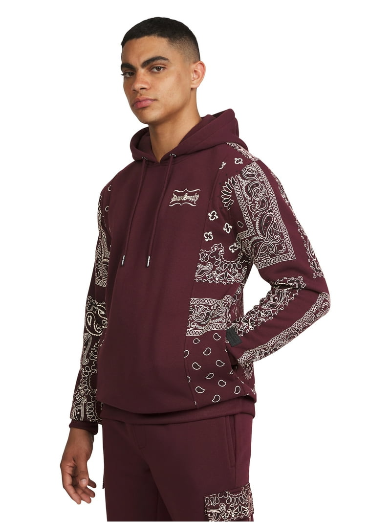 Dogg Supply Paisley Long Sleeve Pullover Hoodie Polyester Fleece
