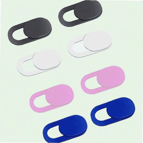 Ultra Thin Webcam Cover Slide Camera Blocker for MacBook Air, Laptop, iPad, iMac, PC, iPhone 8/7/6 Plus - 8 Pack (2 Black   2 White   2 Pink   2 Blue)
