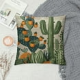 thumbnail image 2 of Shiartex Cactus Pillow Covers Decorative Green Succulent Cactus and Orange Flowers Square Pillow Case for Men/Women Light Green and Orange, 2 of 5