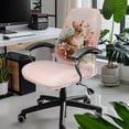 thumbnail image 2 of Renewold Office Chair Cover for Armrest Chairs Stretch Desk Computer Chair Slipcover Removable Non-slip High Back Chair Cover for Easter Home Decor, Retro Easter Bunny Floral Pink, L, 2 of 7