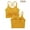 Yellow, variant on Leopard Printed Sports Bras for Women Yoga Cami Tops Crop Tank Tops with Built-in Bra Workout Light Support Yoga Bra Gym Tops Tube Vest, Plus Size XS-XL/2PCS