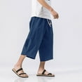thumbnail image 4 of Mens Plus Size Cotton Capri Pants Summer Casual Loose Baggy Capris Pants Elastic Waist Pants for Men, 4 of 4