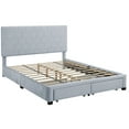 thumbnail image 4 of Furniture of America Honeycomb Modern Grey Velvet Headboard Storage Guest Bed by  Queen, 4 of 5