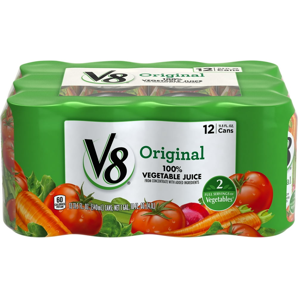 V8 Original 100 Vegetable Juice, 11.5 oz. Can (Pack of 12) Walmart