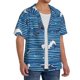 thumbnail image 2 of Fotbe Sharks on White Blue Striped Camisa Estampada de Manga Corta para Hombre, Casual de Verano, Estilo Playero, Sin Arrugas-X-Large, 2 of 5