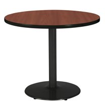 KFI Studios Mode 3.5' x Round' Dining Table, Mahogany, Black Base