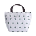 thumbnail image 2 of Qarigey Fiambrera térmica para el almuerzo, bolso con estampado de flores, con cremallera, plegable, lavable, para mujeres y niños, para Bolsas de mensajero y de hombro cactus blanco, 2 of 4