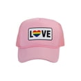 thumbnail image 1 of Gravity Threads LGBTQ+ Love Rainbow Heart Patch Trucker Hat - Light Pink, 1 of 2