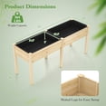 thumbnail image 4 of Costway Outdoor Raised Garden Bed with Legs 73x23x30in Wood Planter Box with Divider Panel Beige, 4 of 8