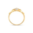 thumbnail image 3 of 10kt Yellow Gold Womens Round Diamond Claddagh Heart Ring .02 Cttw, 3 of 4