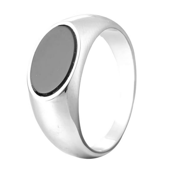 HIJONES Women Men's Multicolor Oval Gemstone Rings Band Stainless Steel Statement Wedding Anniversary Promise Jewelry Silver Black Size 7