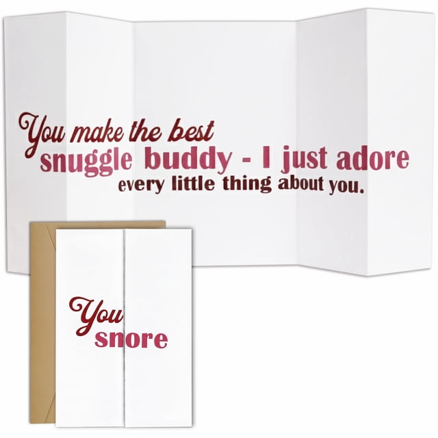 Tarjeta plegable LINHARA Funny You Snore para aniversario y San Valentín
