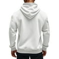 thumbnail image 4 of Dresfit Tactical Hoodies for Men Hooded Big and Tall Pullover Long Sleeve Fleece Workout Sweatshirts Fall Winter Multi Pockets Lined Zipper Sweatshirt White L, 4 of 9