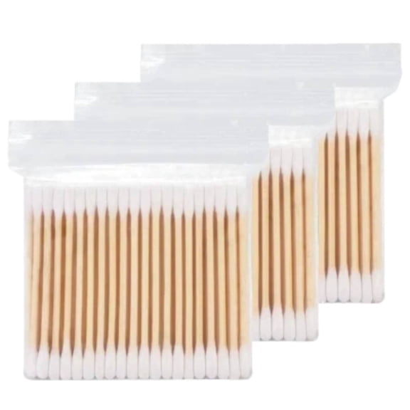 Cotton Swabs, 300 Count Cotton Swabs, 2.76in Bamboo, Wooden Multi-purpose Buds, Natural Double Tipped Long Sticks, Ear Makeup Nails Skin Care Cleaning Application for Hygiene and Beauty