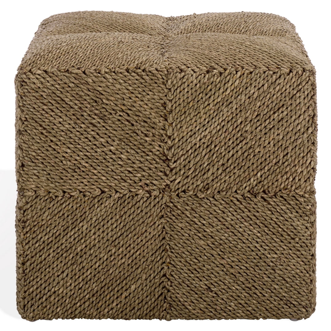 Safavieh Couture Malta Woven Seagrass Square Ottoman, Natural