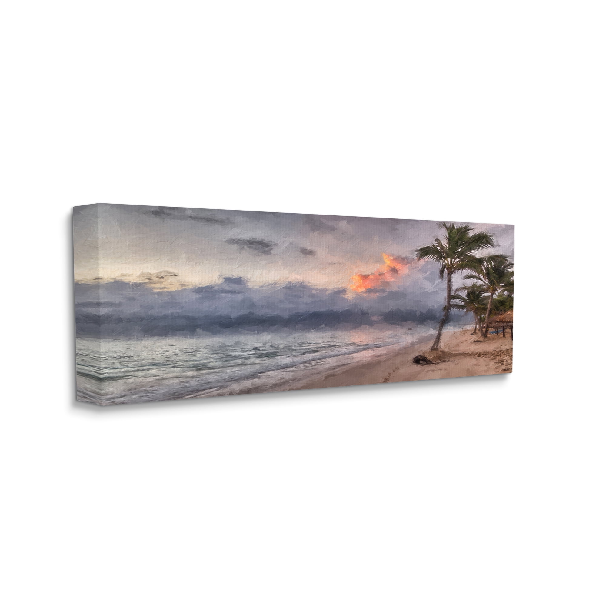 Stupell Tropical Sunset Palm Trees Coast Landscape Painting Gallery Wrapped Canvas Print Wall Art