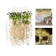 thumbnail image 3 of 12 Unids Flores Artificiales Sunnimix Glicina de Simulación Cuerda Plantas Colgantes Hiedra Seda Ratta Rosa claro, 3 of 8