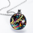 thumbnail image 2 of Note Women's Glass Design Circular Pendant Necklace - Sparkle and Shine with this Elegant Necklace, 2 of 5