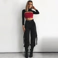 thumbnail image 2 of Sngxgn Cargo Pants for Women Jogger Hiking Relaxed Fit High Waist Loose Trousers Straight Leg Streetwear Pants(Black,S), 2 of 9