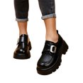 thumbnail image 2 of Gpaecead Women's Monk Strap Platform Mary Jane Shoes Faux Leather Slip On Non Slip Shoes For Work, School And Casual Black, 2 of 6