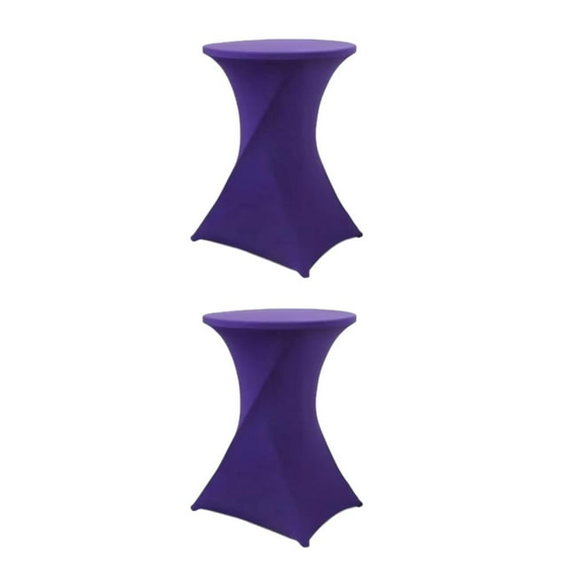 Maytalsory Easy Wash Stretch High Table Cover Environmentally Friendly And Versatile purple 2Set