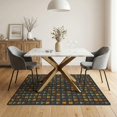 thumbnail image 3 of ODIKA 5'x7' Washable Area Rug Gamer Vintage Dice Video Grid Pixelated Throw Alfombra Arcade for Guest Room, Lounge, Apartment, Non-Slip Low Profile, Stain Resistant, 3 of 7