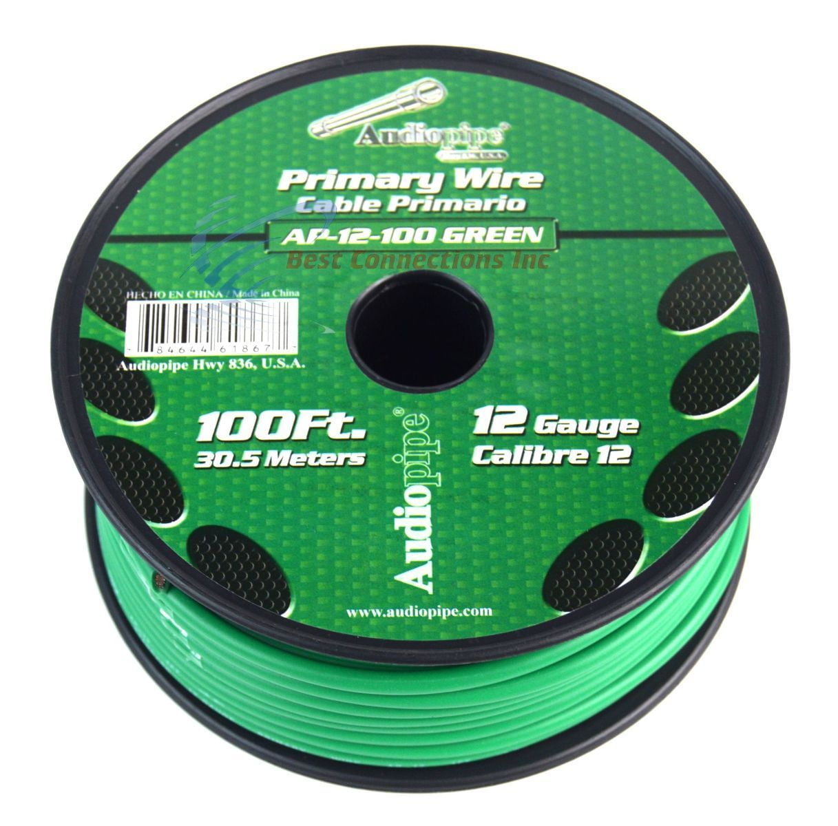 Audiopipe 12 Gauge 100' Feet Green Car Audio Home Primary Remote Wire