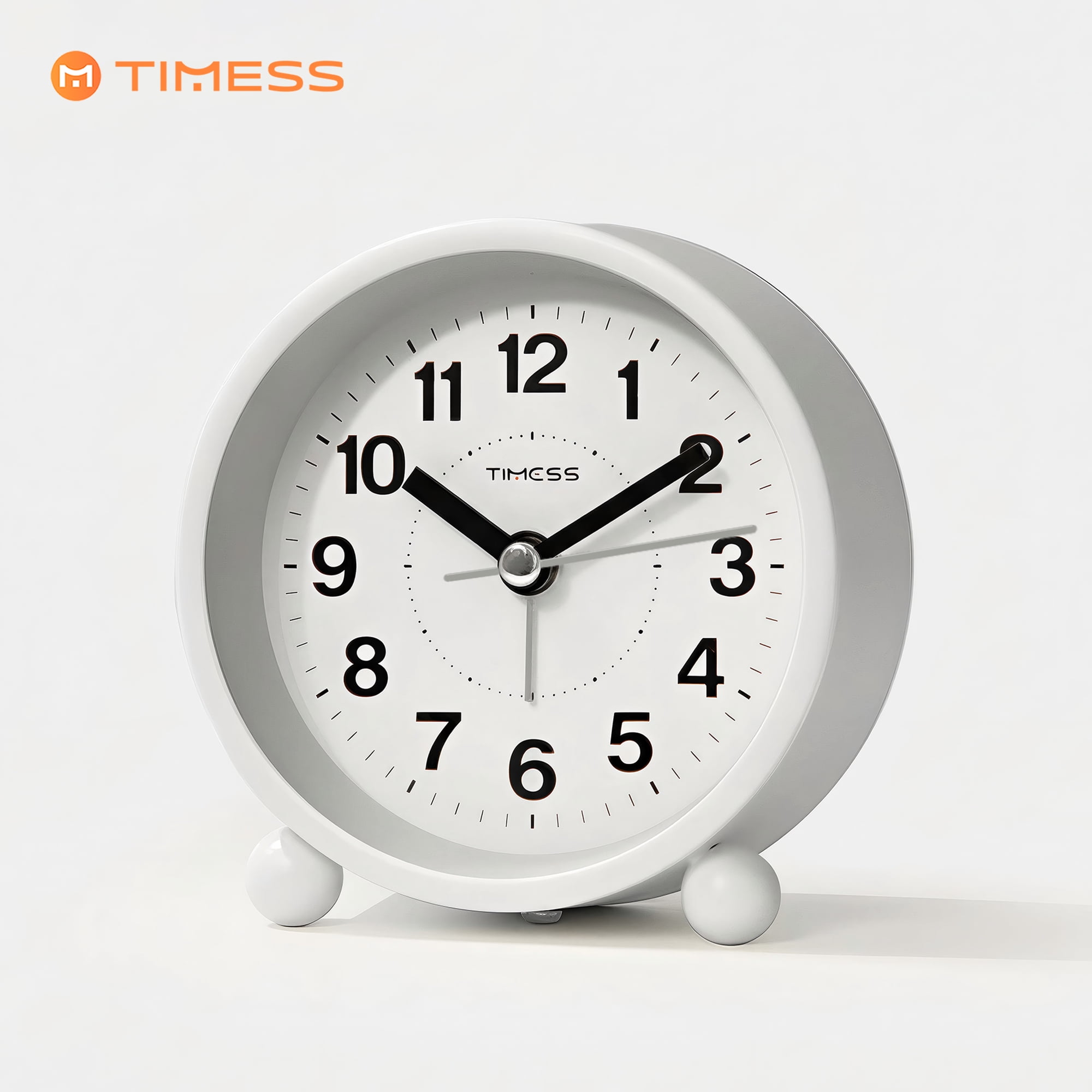 TIMESS Silent Alarm Clock with Backlight, Large Number Display, Modern Bubble Bedside White Clock photo TIMESS Silent Alarm Clock with Backlight, Large Number Display, Modern Bubble Bedside White Clock