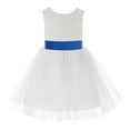 thumbnail image 2 of Ekidsbridal White Backless Lace V-Back Formal Photoshoot Dresses for Flower Girls Toddlers Dance Recital 206T 4, 2 of 3