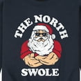 thumbnail image 3 of Instant Message - Christmas Santa Claus North Swole - Men's Crew Neck Fleece Pullover, 3 of 6