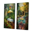 thumbnail image 3 of Designart "Romantic Picnic Amidst Italian Garden Splendor IV" France Wall Art Set Of 2 - Traditional Green Gallery Set For Office Decor, 3 of 6