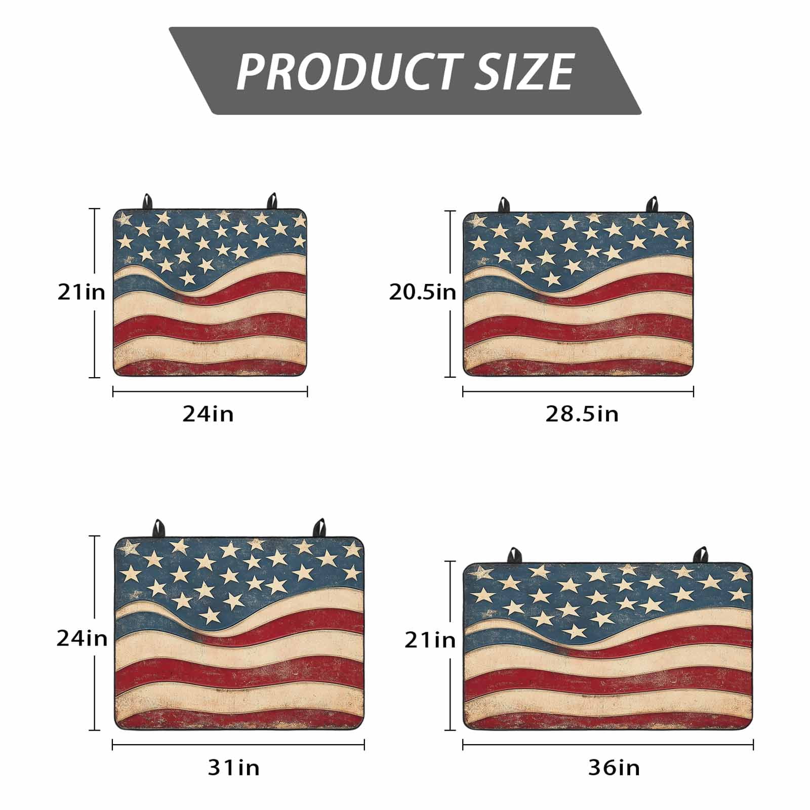 Vintage American Flag Stove Top Cover for Electric Stove, Heat-proof & Non Slip Glass Top Stove Cover Protector, Blue Red White Star US Flag Kitchen Flat Cooktop Rubber Mat 24x21 Inches