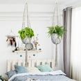 thumbnail image 4 of Macrame Plant Hangers, 2 Pack Flower Pot Hanger Cotton Rope Plant Hangers with Hooks Indoor Outdoor Plant Holder for Home Decorations, Indoor/Outdoor Hanging Plants Holder(white,41x2"), 4 of 9