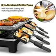 thumbnail image 3 of Gril de Table à Raclette, Gril Électrique d'Intérieur CUSIMAX, Gril BBQ Coréen Portable avec Plaque Antiadhésive Réversible 2 en 1 et Pierre de Gril Naturelle, Gril de Fête Électrique 1500 W, 8 Plaques à Raclette et Spatules en Bois, 3 of 7