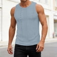 thumbnail image 5 of BVnarty Men's Solid Color Crew Neck Sleeveless Tank Top with Chest Pocket Detail Casual Summer Daily Wear Gym Workout Breathable Top Light Blue L, 5 of 7